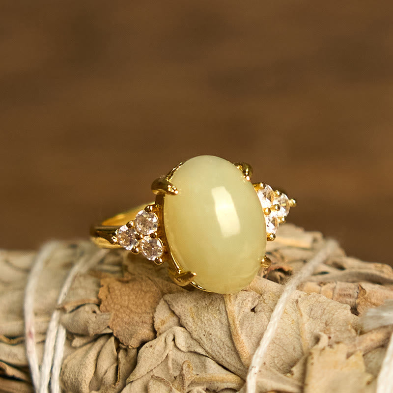 KarmaRipple's Hetian Jade Egg Alloy Ring p8