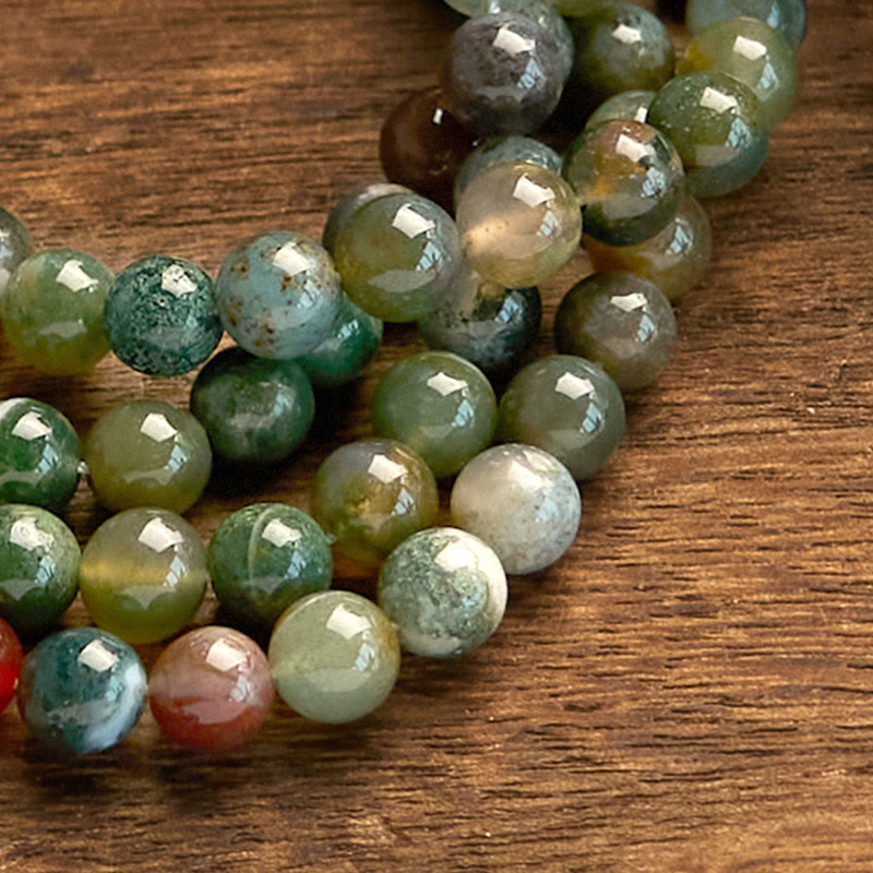 KarmaRipple's 108 Mala Beadwork Authentic Stone Indian Agate Lotus Calm Bracelet p10