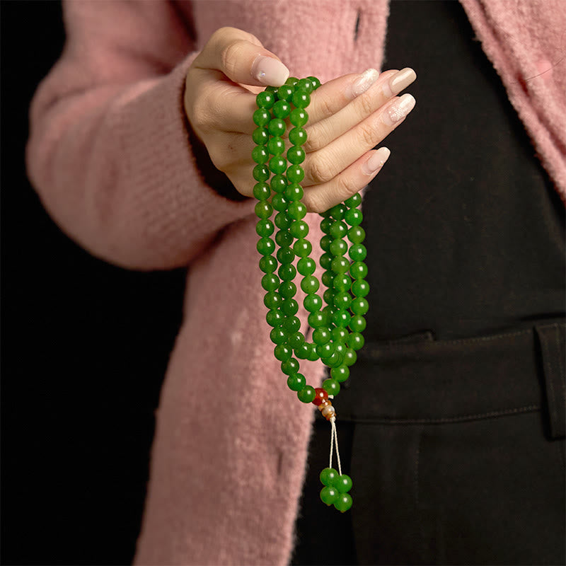 KarmaRipple's 108 Mala Beadwork Authentic Cyan Jade Fortune Bracelet p4