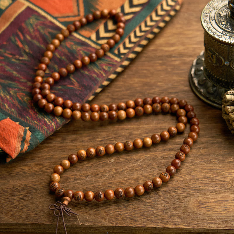 KarmaRipple's 108 Mala Beadwork Lightning Struck Jujube Wood The Golden Light Mantra Protection Bracelet p5