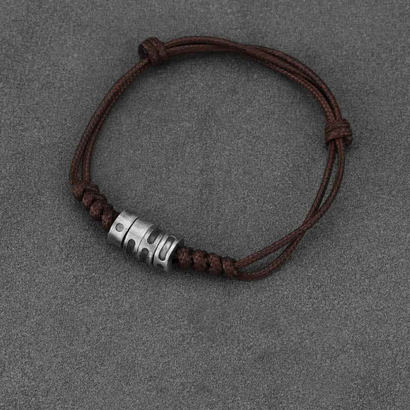 KarmaRipple's 999 Sterling Silver Morse Code Wax Rope Blessing Bracelet p24