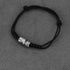 999 Sterling Silver Black Wax Rope(Wrist Circumference: 14-21cm) / Morse Code:LOVE
