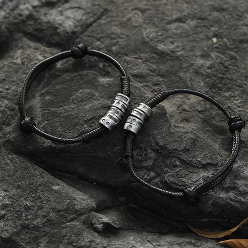 KarmaRipple's 999 Sterling Silver Morse Code Wax Rope Blessing Bracelet p12