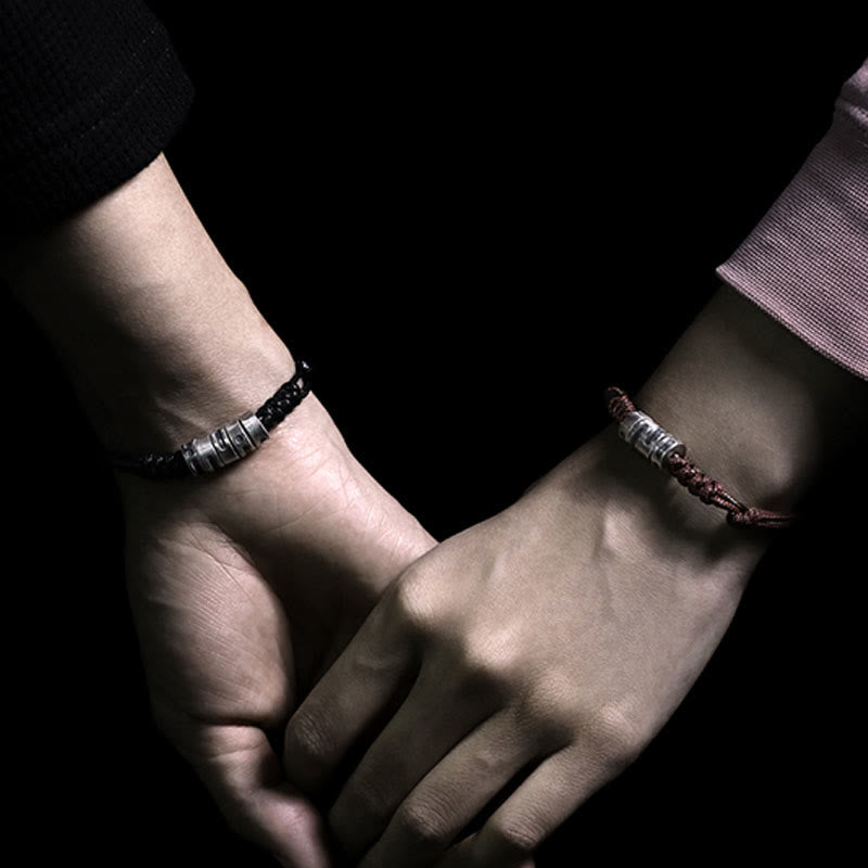 KarmaRipple's 999 Sterling Silver Morse Code Wax Rope Blessing Bracelet p17