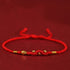 Red(Wrist Circumference 14-18cm) / 999 Gold Mini Three Bead Snake