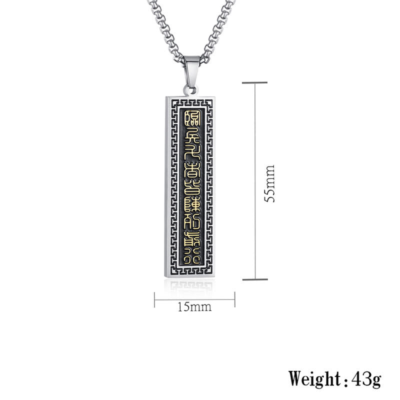 KarmaRipple's The Nine-word Mantra Titanium Steel Bagua Yin Yang Balance Pendant Necklace p10
