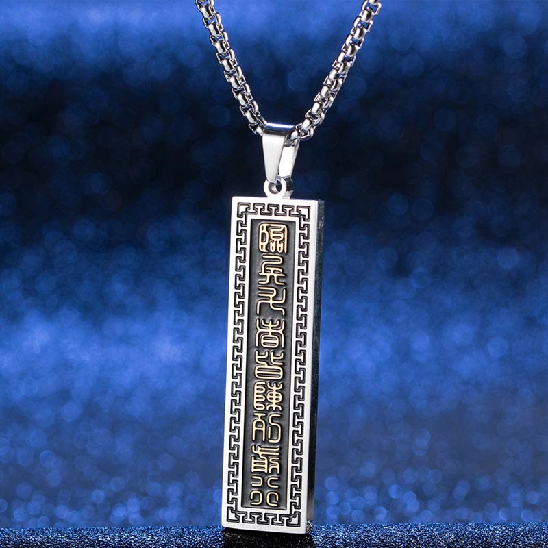 KarmaRipple's The Nine-word Mantra Titanium Steel Bagua Yin Yang Balance Pendant Necklace p13