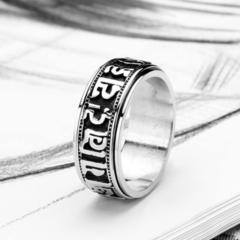 KarmaRipple's Tibetan Om Mani Padme Hum Titanium Steel Spinner Balance Ring p12