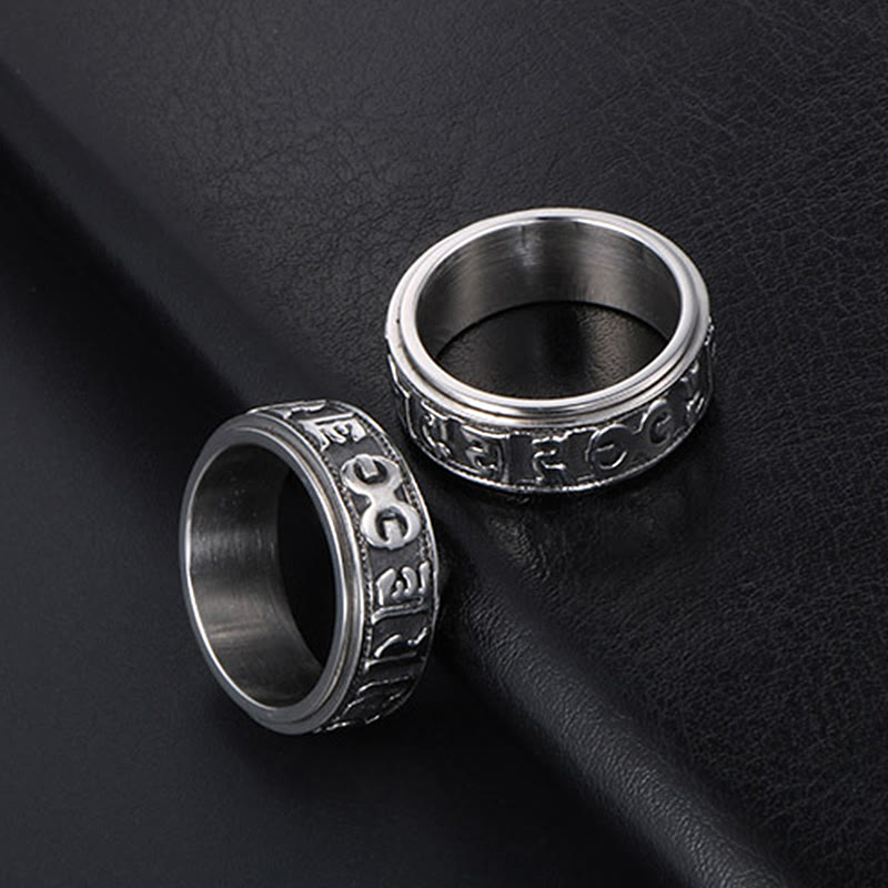 KarmaRipple's Tibetan Om Mani Padme Hum Titanium Steel Spinner Balance Ring p15