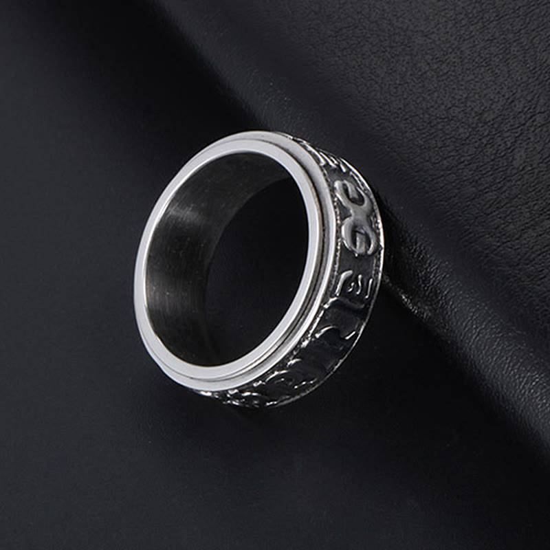 KarmaRipple's Tibetan Om Mani Padme Hum Titanium Steel Spinner Balance Ring p17
