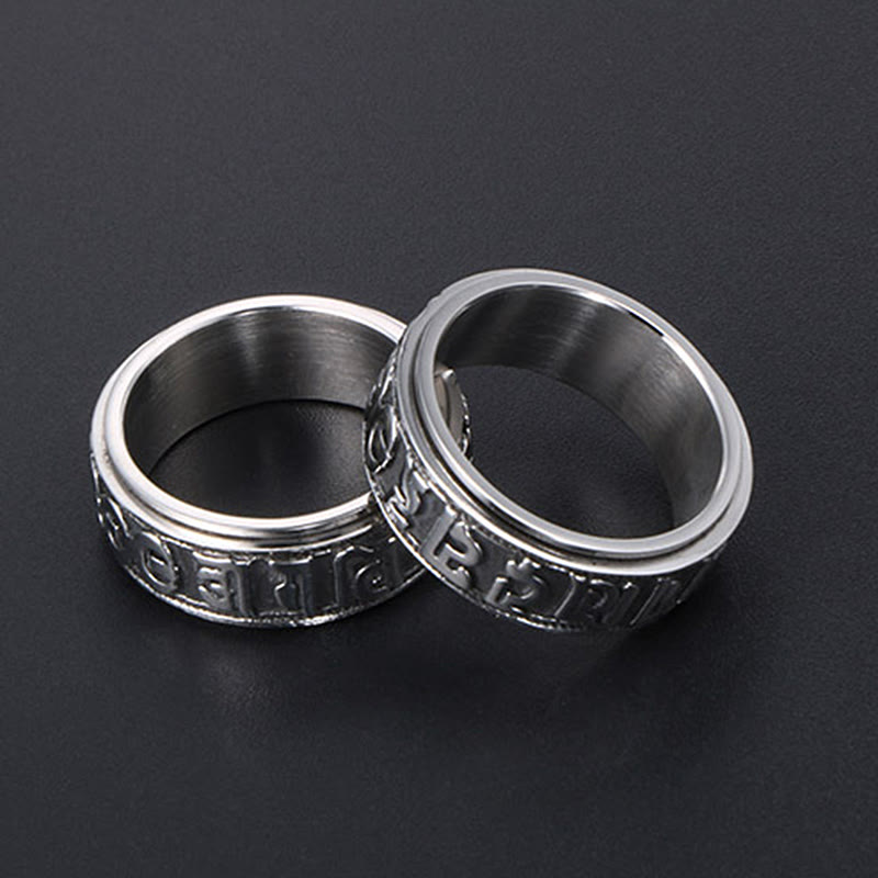 KarmaRipple's Tibetan Om Mani Padme Hum Titanium Steel Spinner Balance Ring p5