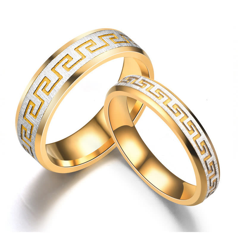 KarmaRipple's Tibetan Great Wall Pattern Titanium Steel Balance Ring p21
