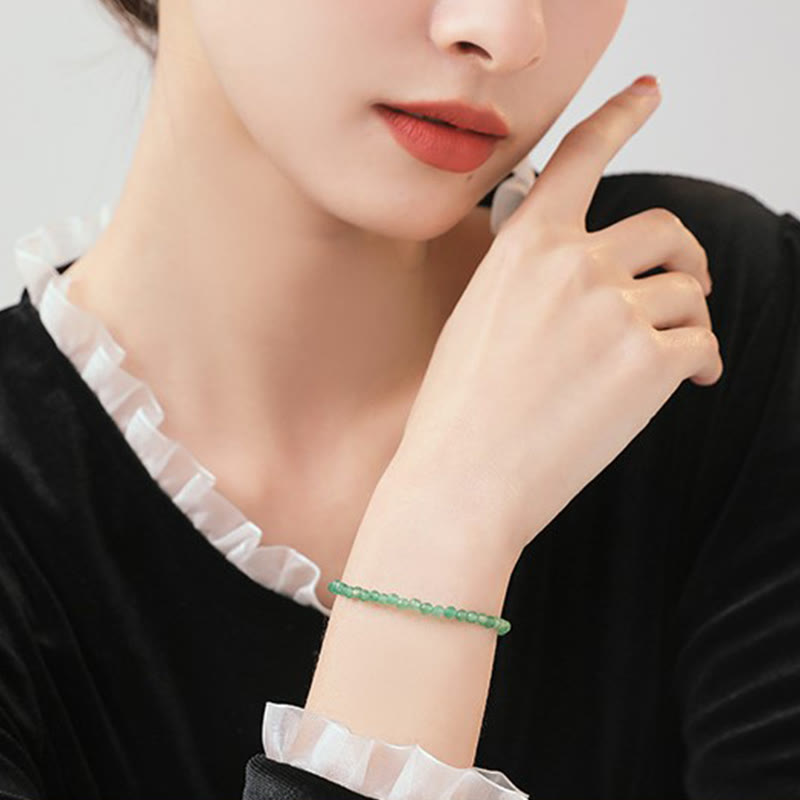 KarmaRipple's 3mm Small Green Aventurine Ultra-Thin Beadwork Fortune Bracelet p11