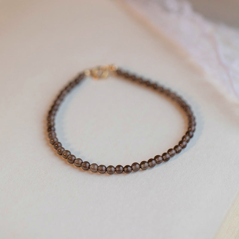 KarmaRipple's Smoky Quartz Black Obsidian Ultra-thin Beadwork Success Bracelet p14