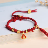 KarmaRipple's Tibetan String Zakiram Goddess Of Wealth Flower Tassel Protection Bracelet