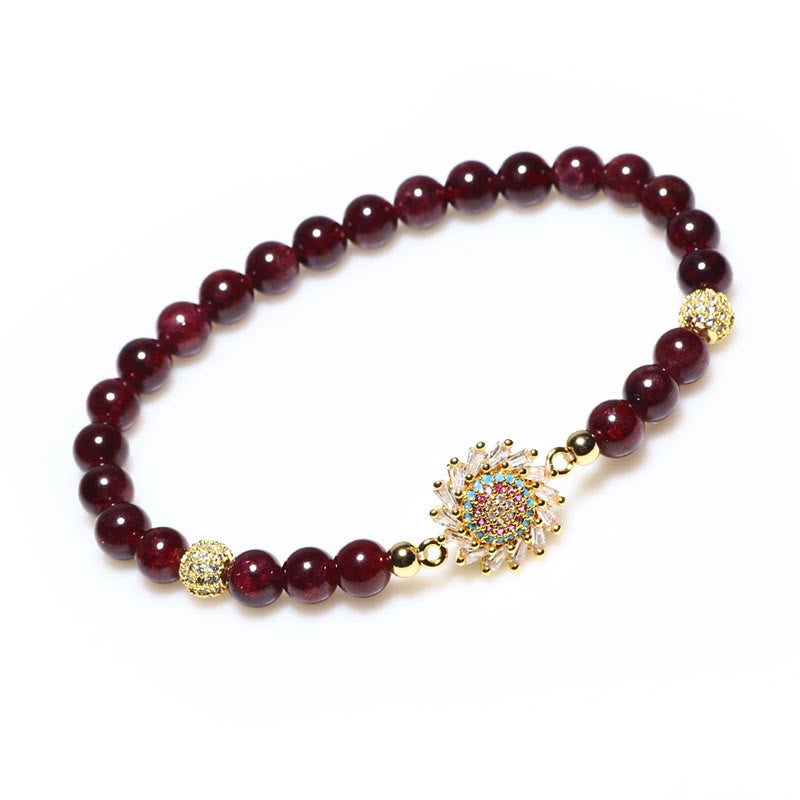 KarmaRipple's Authentic Garnet Flower Zircon Bead Protection Bracelet p3