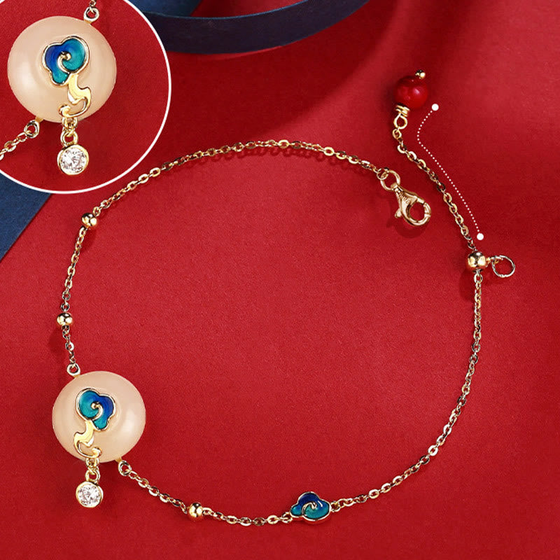 KarmaRipple's 925 Sterling Silver Authentic Hetian Jade Auspicious Clouds Abundance Bracelet p3