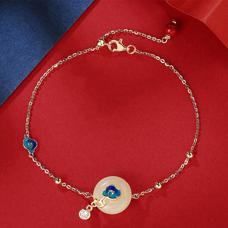 KarmaRipple's 925 Sterling Silver Authentic Hetian Jade Auspicious Clouds Abundance Bracelet p4