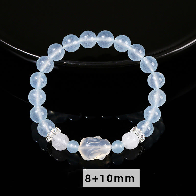 KarmaRipple's Blue Chalcedony Ivory Agate Rabbit Emotional Balance Bracelet p8