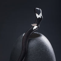 KarmaRipple's 925 Sterling Silver Classical Chinese Style Ebony Butterfly Relax Hairpin