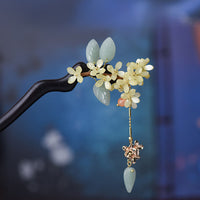 KarmaRipple's Authentic Ebony Wood Osmanthus Tassel Balance Hairpin