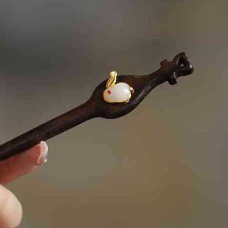 KarmaRipple's Auspicious Cloud Sandalwood Rabbit Protection Hairpin p10