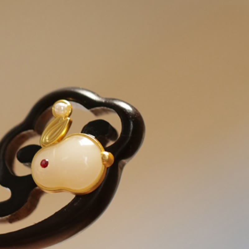 KarmaRipple's Auspicious Cloud Sandalwood Rabbit Protection Hairpin p14