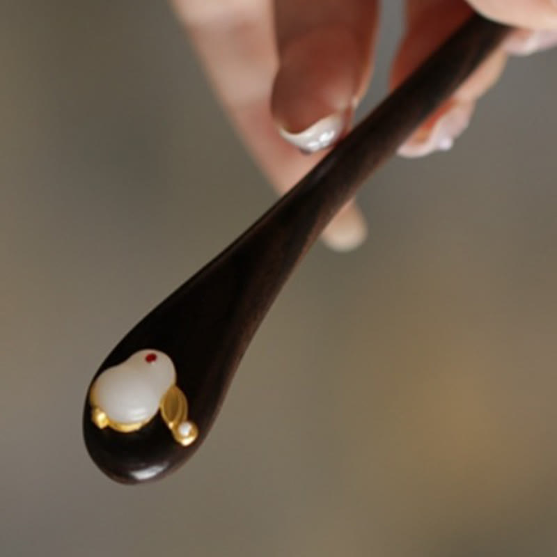 KarmaRipple's Auspicious Cloud Sandalwood Rabbit Protection Hairpin p24