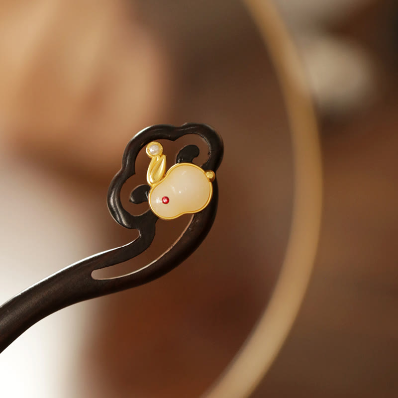 KarmaRipple's Auspicious Cloud Sandalwood Rabbit Protection Hairpin p18