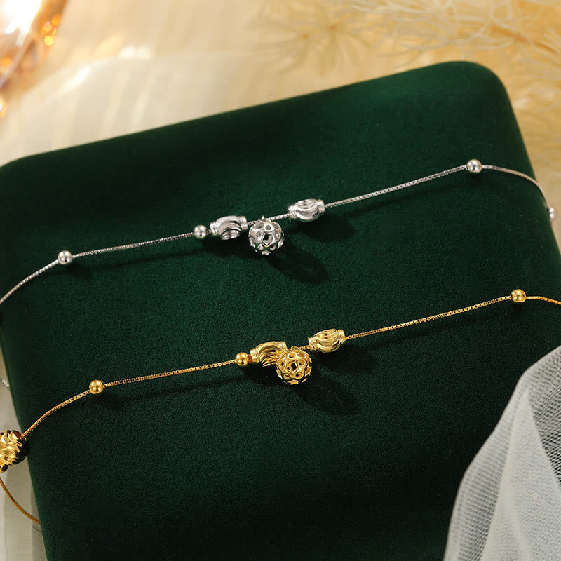 KarmaRipple's 925 Sterling Silver Simple Bell Bead Blessing Anklet p12