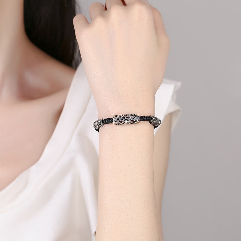 KarmaRipple's Tibetan Black String Bronze Om Mani Padme Hum Pixiu Protection Woven Bracelet p5