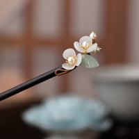 KarmaRipple's Grain Wood Liuli Magnolia Flowers Pearl Protection Hairpin