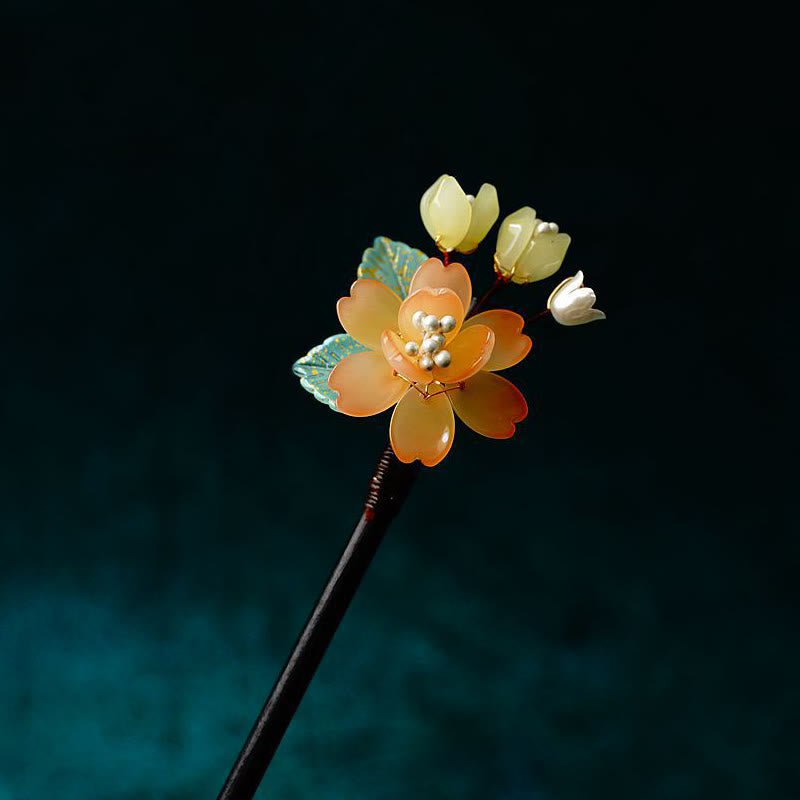 KarmaRipple's Grain Wood Liuli Lily Of The Valley Flowers Pearl Tassels Purity Hairpin p14