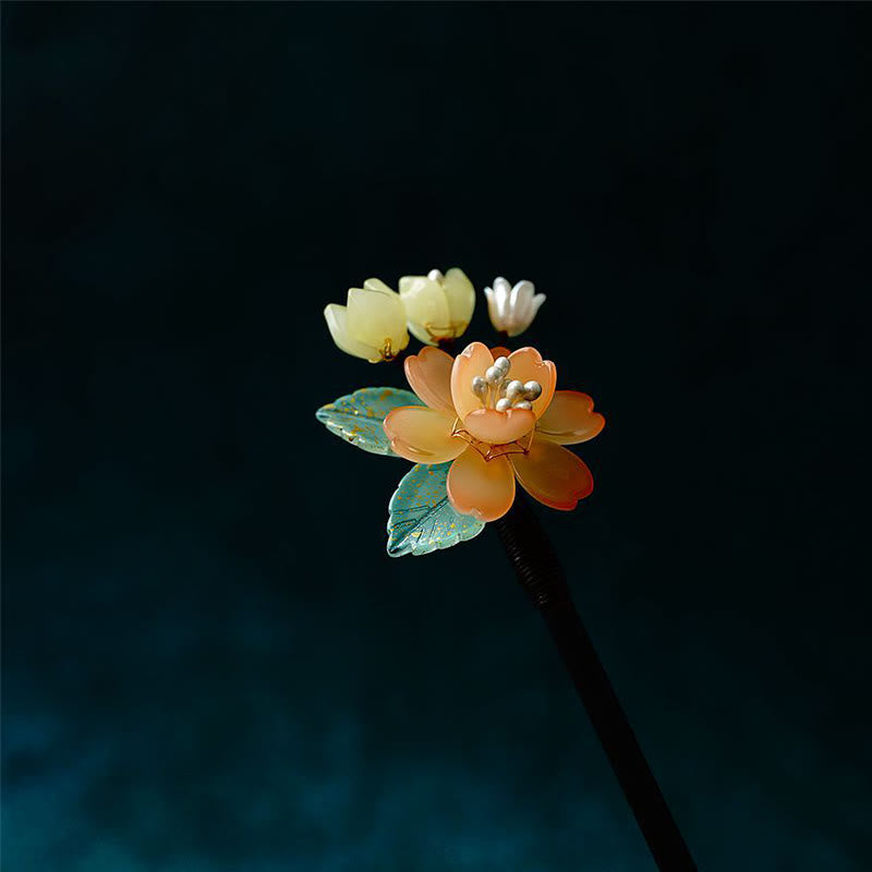 KarmaRipple's Grain Wood Liuli Lily Of The Valley Flowers Pearl Tassels Purity Hairpin p11