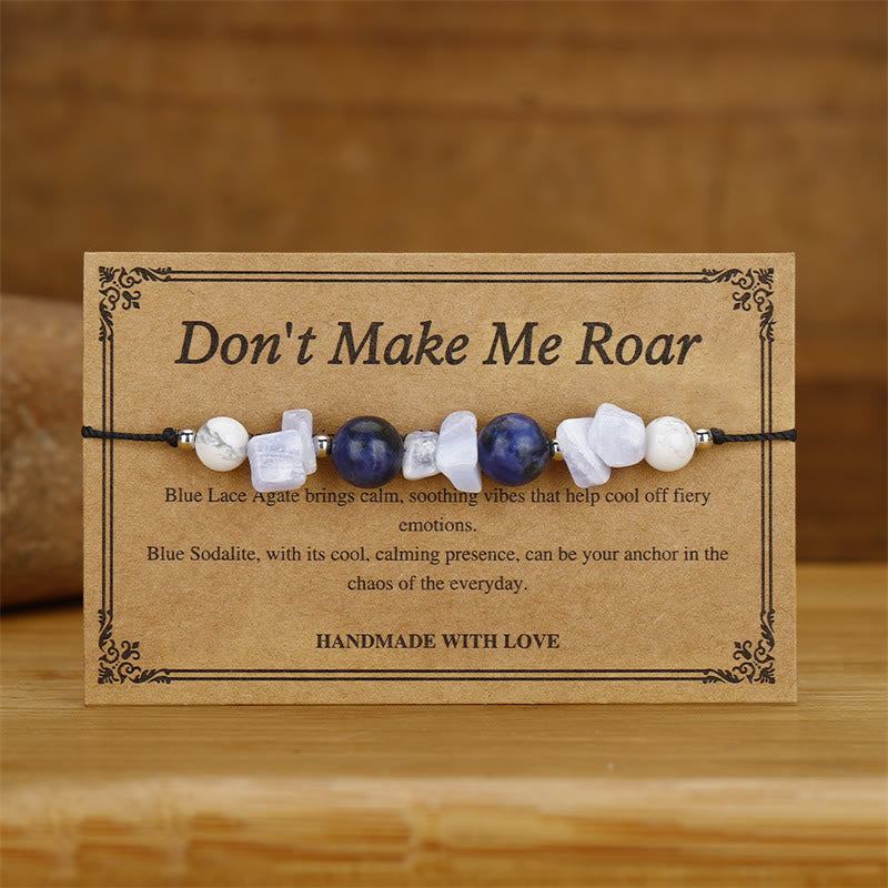KarmaRipple's Don't Make Me Roar Purple Agate Blue Lace Agate Blue Sodalite Protection Bracelet p2