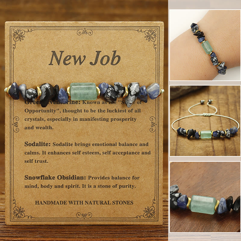 KarmaRipple's New Job Green Aventurine Sodalite Snowflake Obsidian Energy Bracelet p15