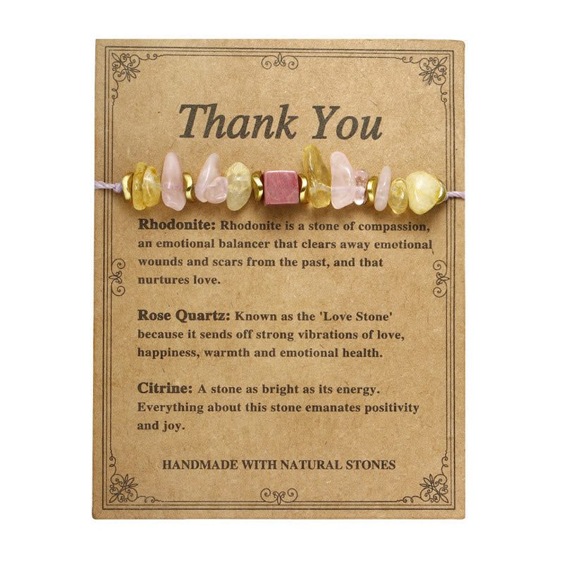 KarmaRipple's Thank You Rose Quartz Citrine Rhodonite Passionate Bracelet p14
