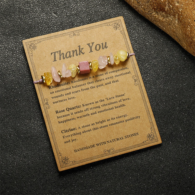 KarmaRipple's Thank You Rose Quartz Citrine Rhodonite Passionate Bracelet p13