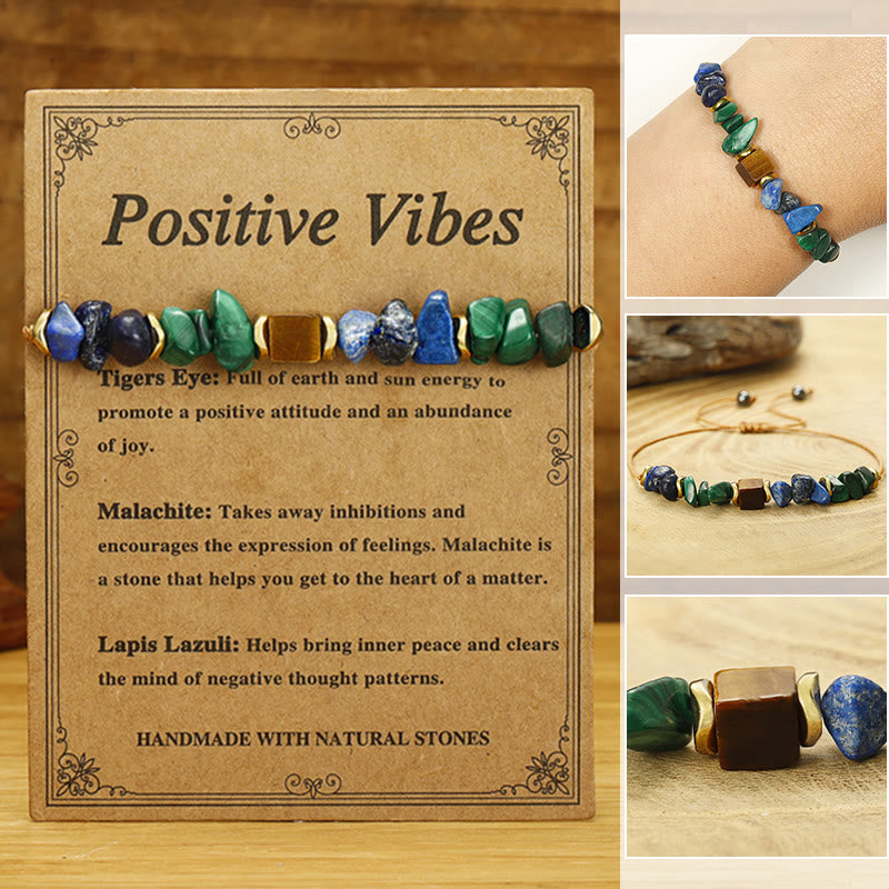 KarmaRipple's KarmaRipple Positive Vibes Malachite Tiger's Eye Lazurite Anti-anxiety Bracelet p1