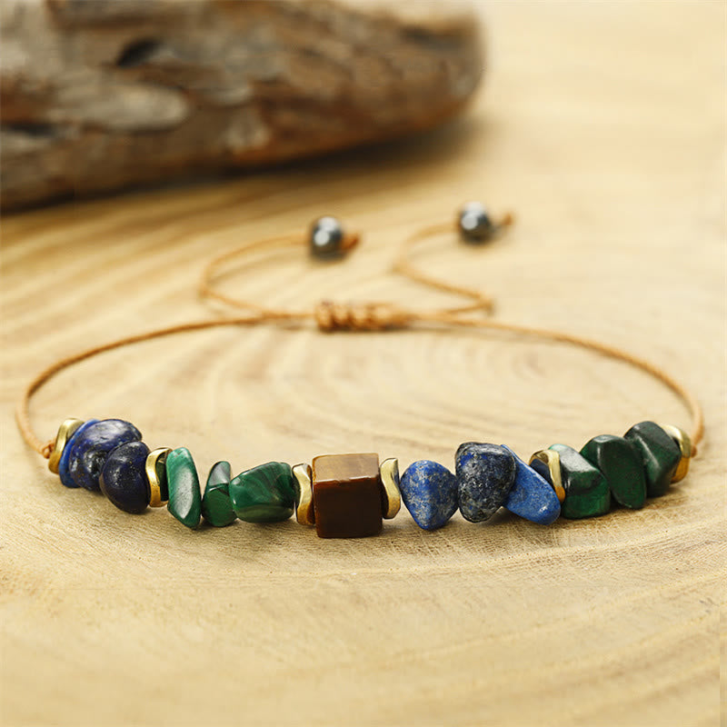 KarmaRipple's KarmaRipple Positive Vibes Malachite Tiger's Eye Lazurite Anti-anxiety Bracelet p4
