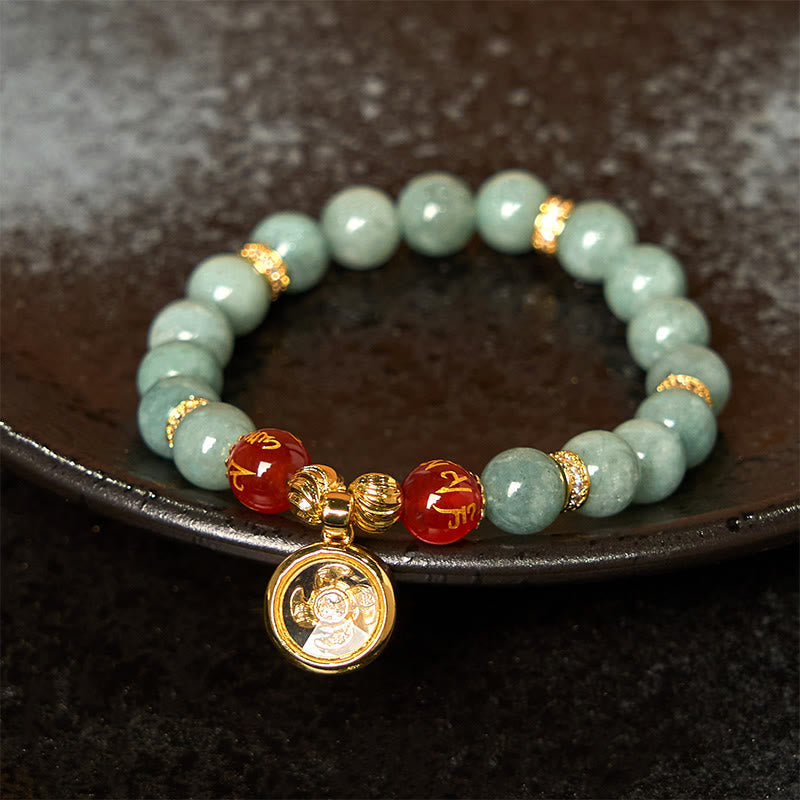 KarmaRipple's Authentic Green Jade Om Mani Padme Hum Cyclone Talisman Fortune Bracelet p10