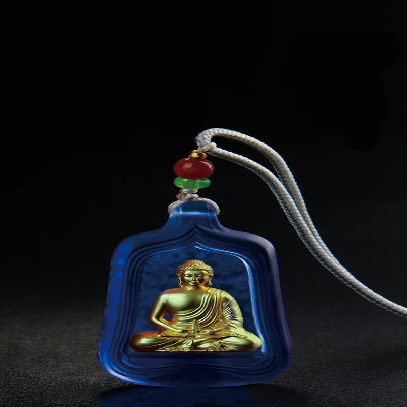 KarmaRipple's Tibetan Medicine Buddha Liuli Gemstone Compassion Serenity Pendant Necklace p2
