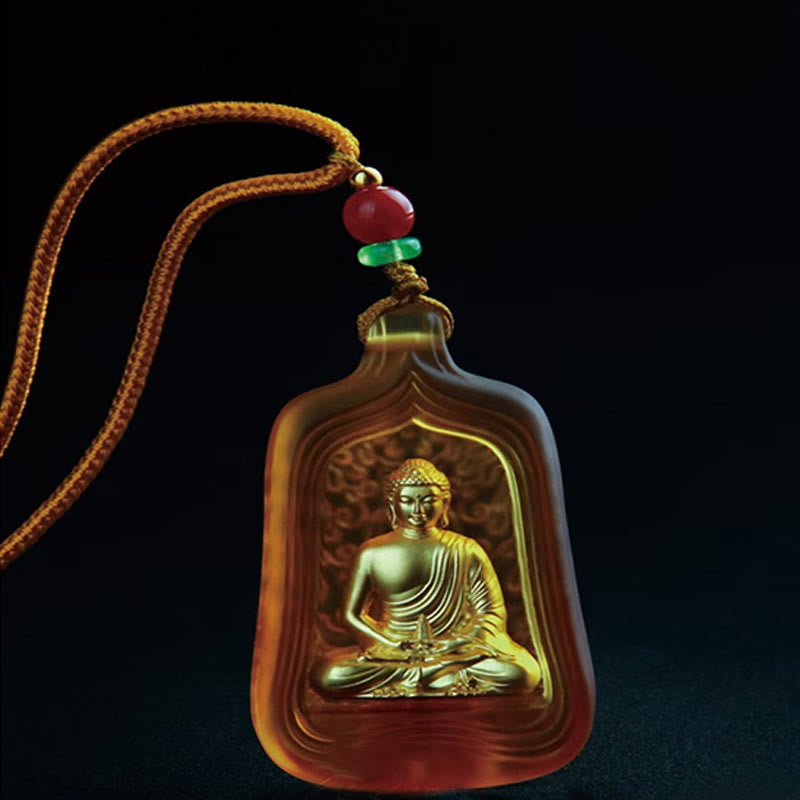 KarmaRipple's Tibetan Medicine Buddha Liuli Gemstone Compassion Serenity Pendant Necklace p12