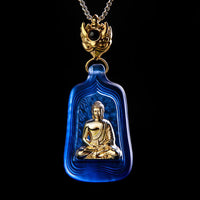 KarmaRipple's Tibetan Medicine Buddha Liuli Gemstone Compassion Serenity Pendant Necklace
