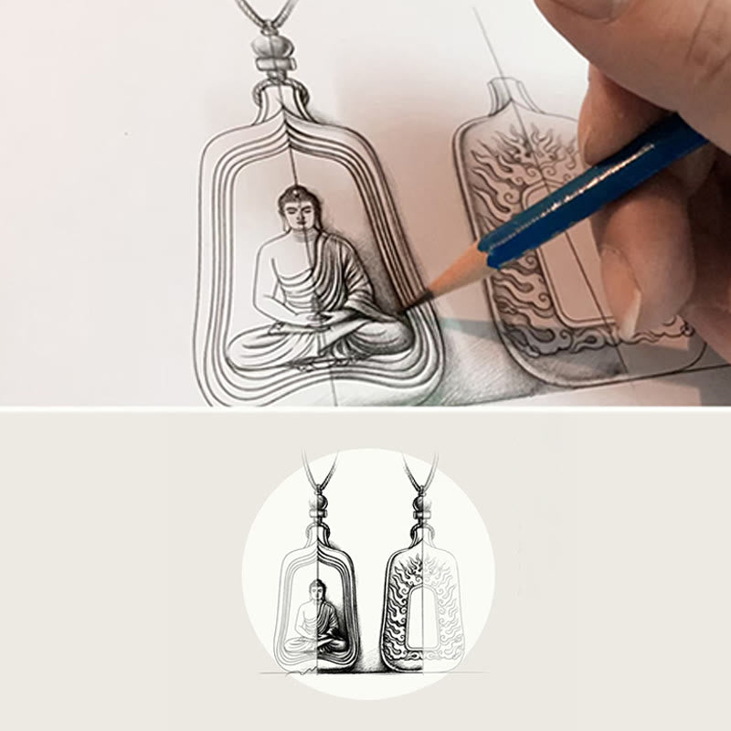 KarmaRipple's Tibetan Medicine Buddha Liuli Gemstone Compassion Serenity Pendant Necklace p14