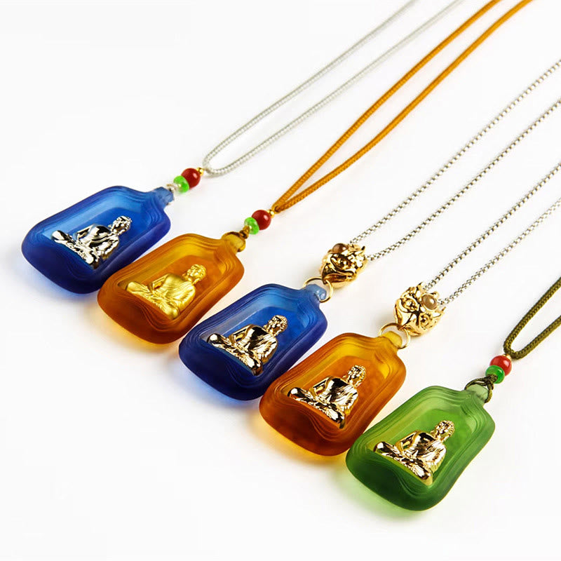 KarmaRipple's Tibetan Medicine Buddha Liuli Gemstone Compassion Serenity Pendant Necklace p9