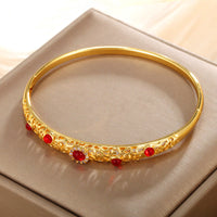 KarmaRipple's Vine Design Alloy Zircon Fortune Bracelet Bangle