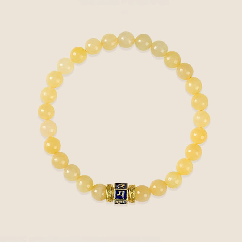 KarmaRipple's Topaz Beadwork Om Mani Padme Hum Fortune Bracelet p5