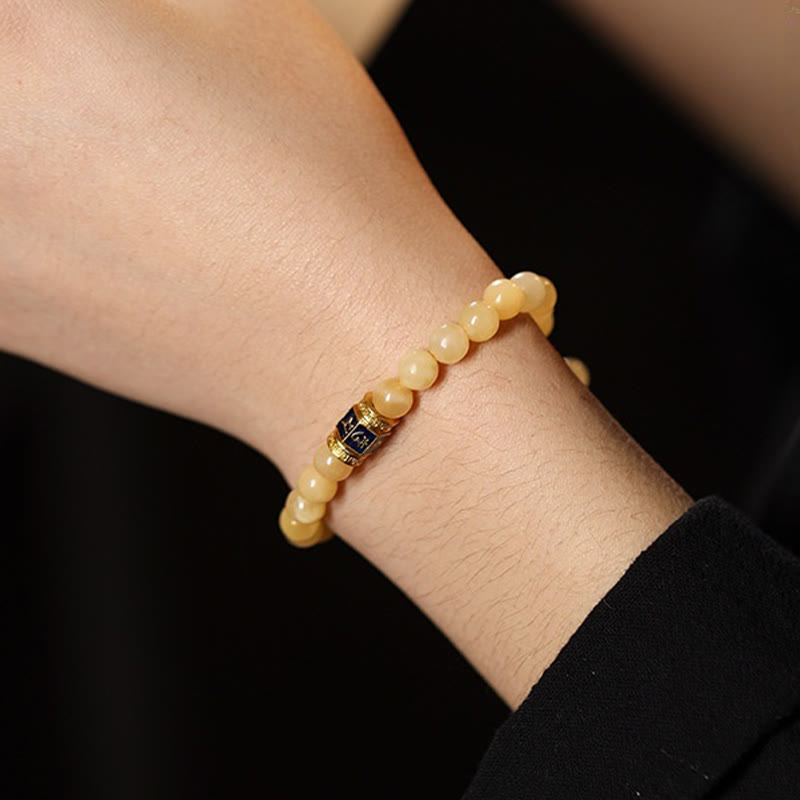 KarmaRipple's Topaz Beadwork Om Mani Padme Hum Fortune Bracelet p4