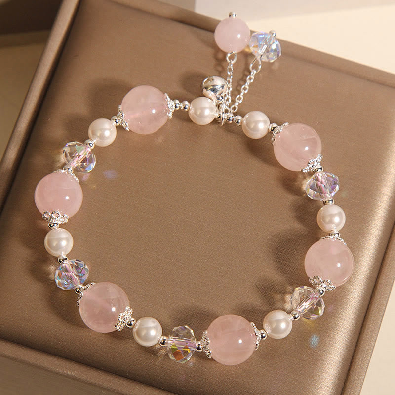 KarmaRipple's Authentic Pink Gemstone Pearl Self-acceptance Bracelet p3